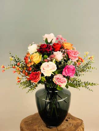 Zijden boeket "Rosie's Blaze" | 50cm