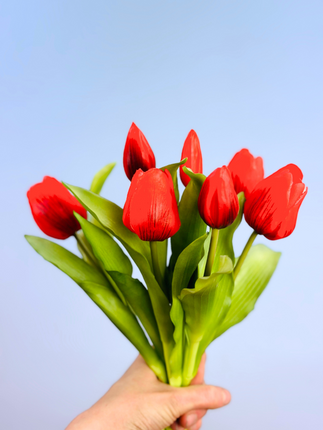 Kunst tulpen - rood | 7 stuks
