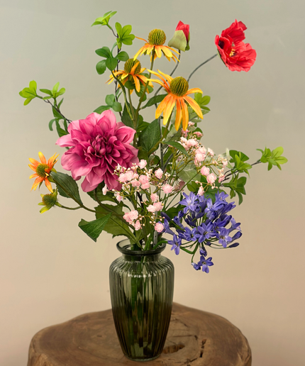 Zijden boeket "Elanor's Bloei" - incl. vaas