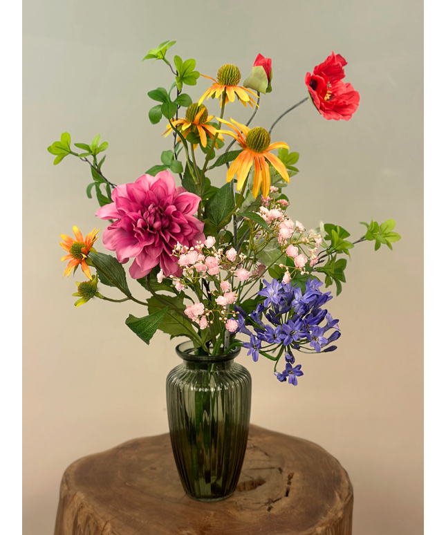 Zijden boeket "Elanor's Bloei" - incl. vaas