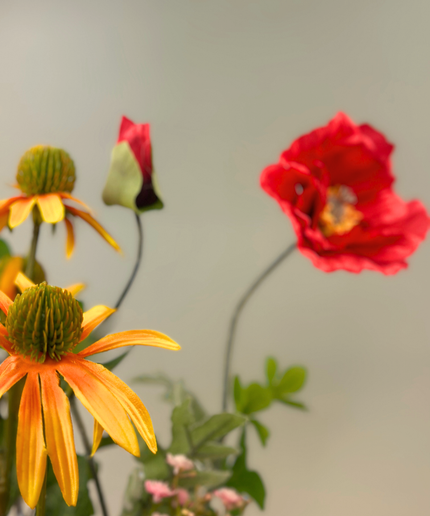Zijden boeket "Elanor's Bloei" - incl. vaas