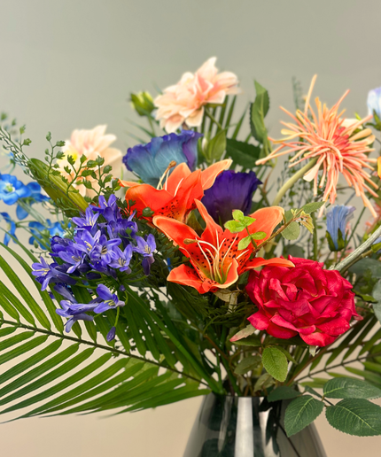 Combideal | Zijden boeket "Luminous Colors" incl. vaas