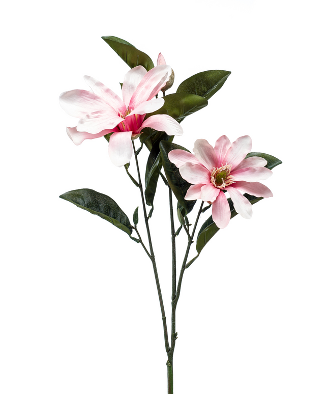 Zijden bloem "Magnolia" spray pink | 80 cm