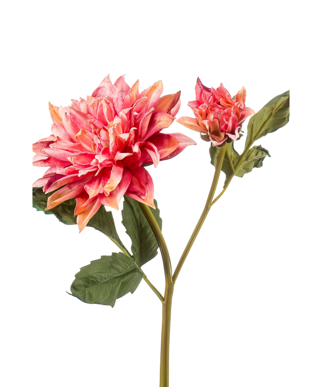 Zijden bloem "Dahlia" spray x2 dry look pink | 52 cm