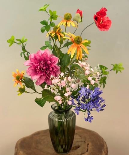 Zijden boeket "Elanor's Bloei" - incl. vaas