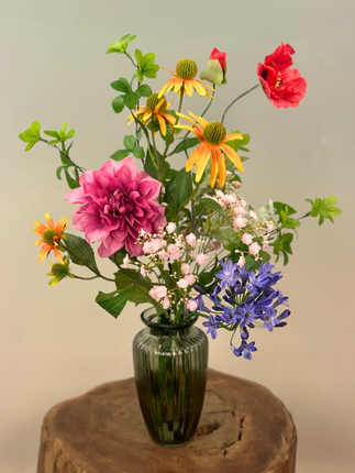 Zijden boeket "Elanor's Bloei" - incl. vaas