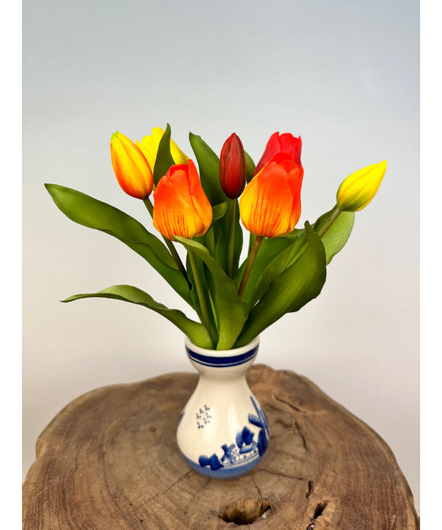 Kunst tulpen "Hollandse Pracht" - oranje/geel | 30cm