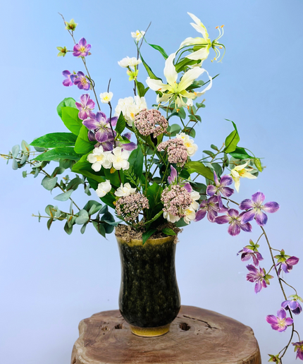 Zijdenbloemen boeket "Drika's garden" incl. vaas | 70cm