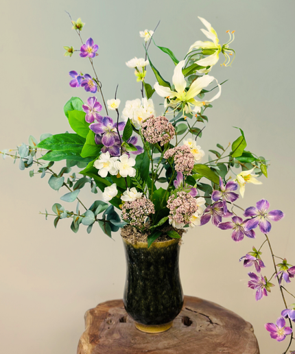 Zijdenbloemen boeket "Drika's garden" incl. vaas | 70cm