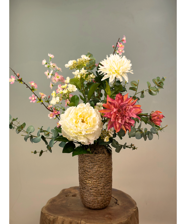 Zijdenbloemen boeket "Pastel Garden" | 65 cm