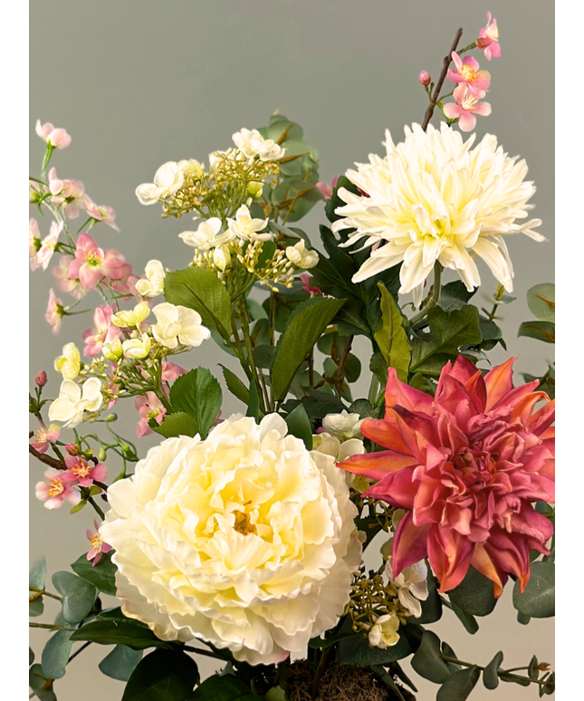 Zijdenbloemen boeket "Pastel Garden" | 65 cm