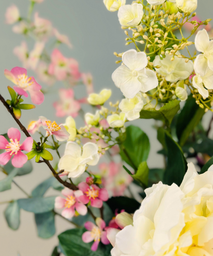 Zijdenbloemen boeket "Pastel Garden" | 65 cm