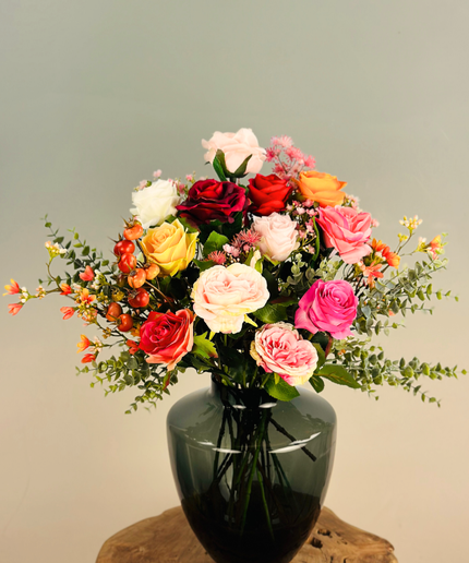 Zijden boeket "Rosie's Blaze" | 50cm