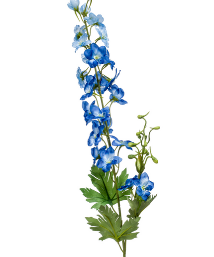 Zijden bloem "Delphinium" spray blue | 77cm