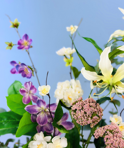 Zijdenbloemen boeket "Drika's garden" incl. vaas | 70cm