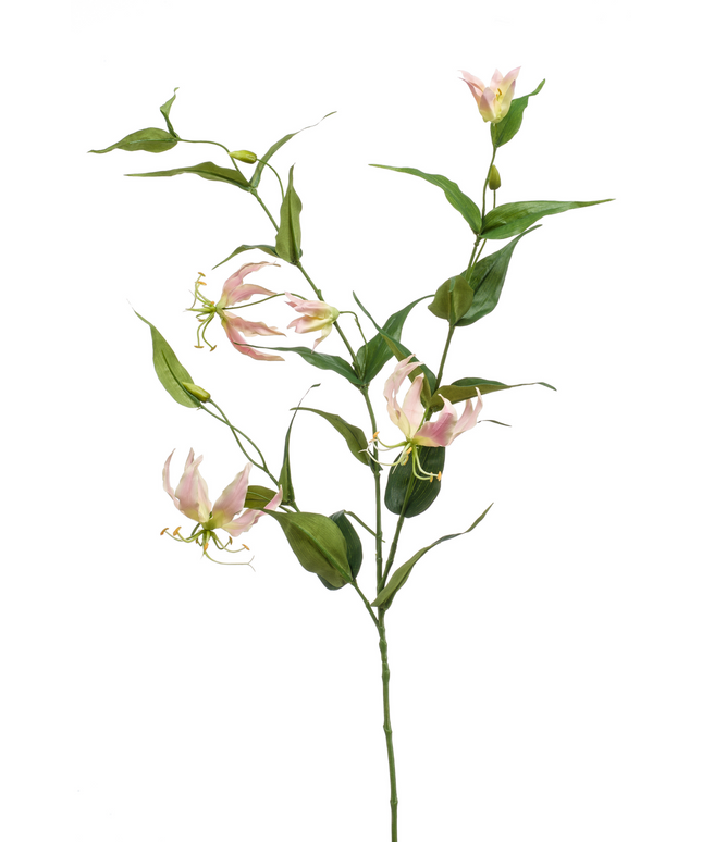 Zijden bloem "Gloriosa" Spray light pink | 120 cm