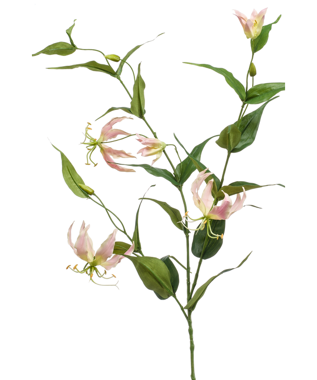 Zijden bloem "Gloriosa" Spray light pink | 120 cm