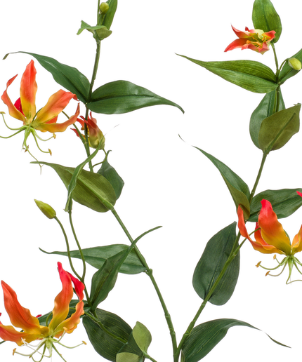 Zijden bloem "Gloriosa" Spray orange | 120 cm