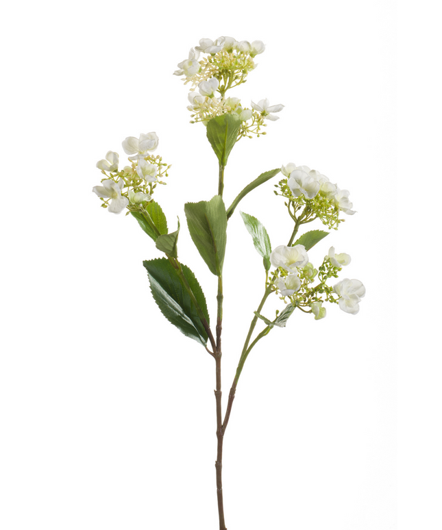 Zijden bloem "Hydrangea" Spray Cream | 75cm