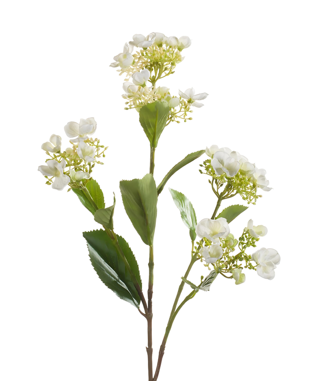 Zijden bloem "Hydrangea" Spray Cream | 75cm