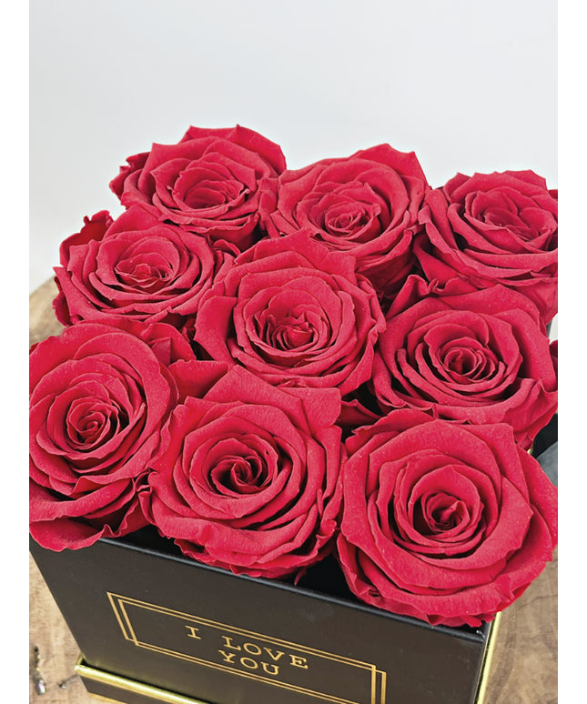 Luxe Longlife Rozenbox (9 rozen) - "rood"