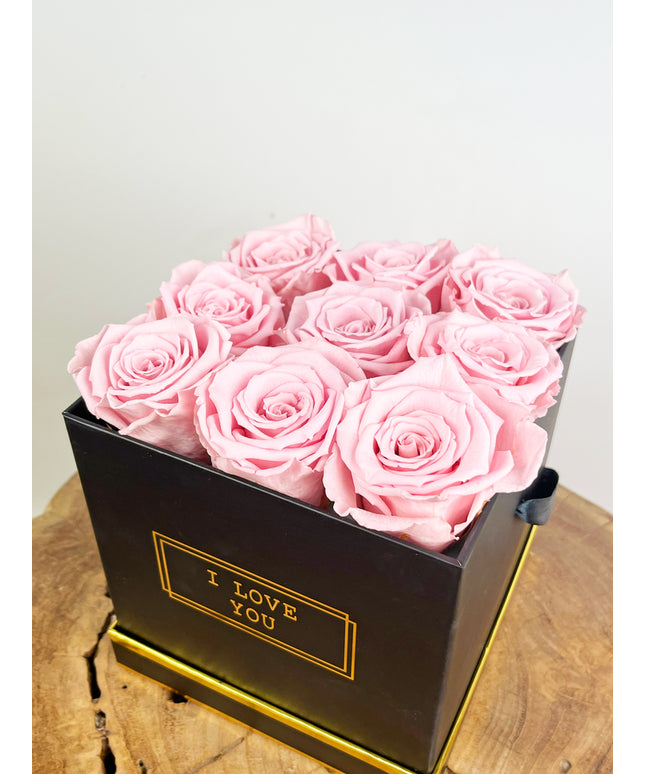 Luxe Longlife Rozenbox (9 rozen) - "roze"