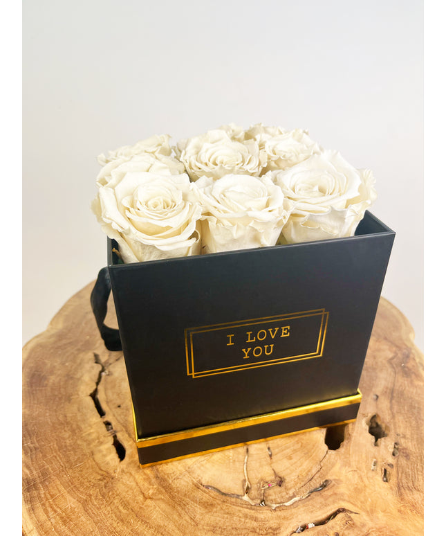 Luxe Longlife Rozenbox (9 rozen) - "wit"