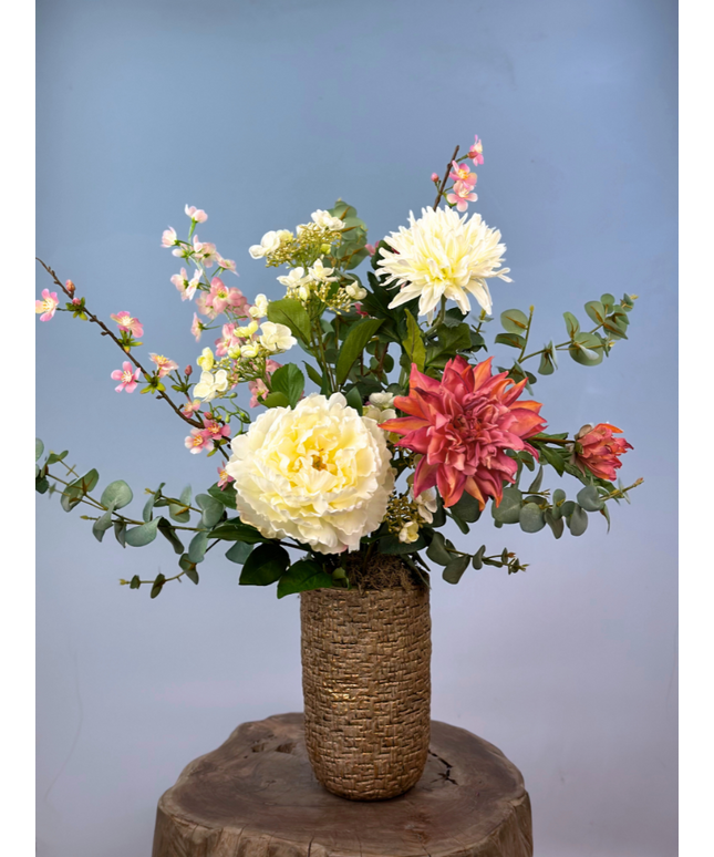 Zijdenbloemen boeket "Pastel Garden" | 65 cm