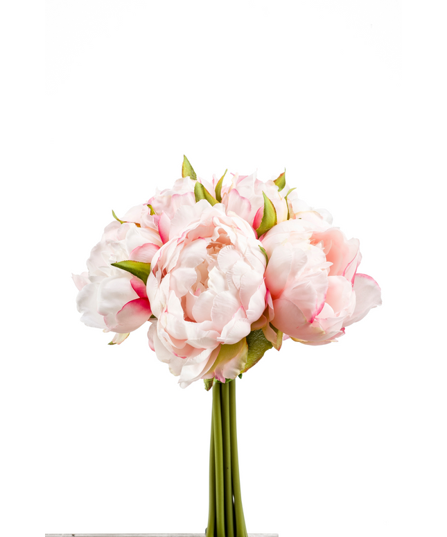 Zijden bloem "Peony" bundle light pink | 24cm