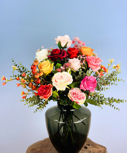 Zijden boeket "Rosie's Blaze" | 50cm
