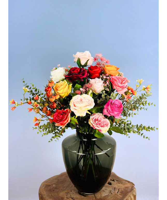 Zijden boeket "Rosie's Blaze" | 50cm