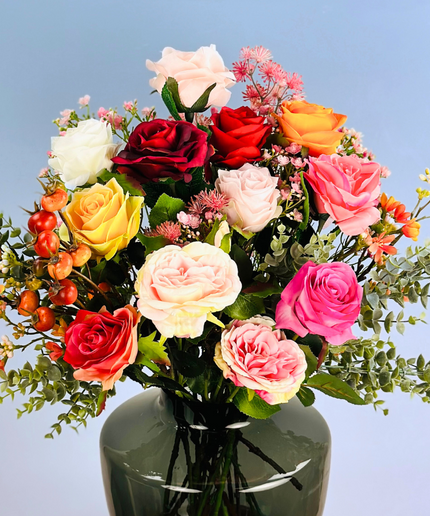 Zijden boeket "Rosie's Blaze" | 50cm