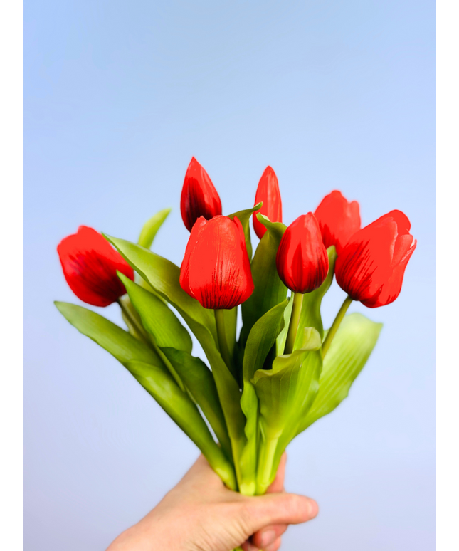 Kunst tulpen - rood | 7 stuks