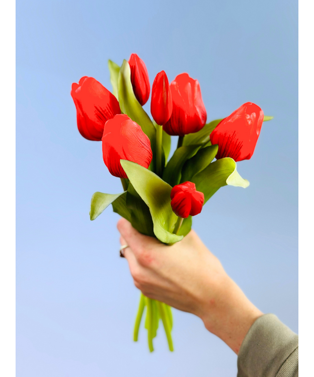 Kunst tulpen - rood | 7 stuks
