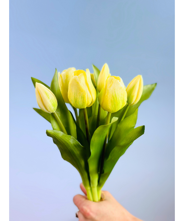Kunst tulpen - wit | 7 stuks