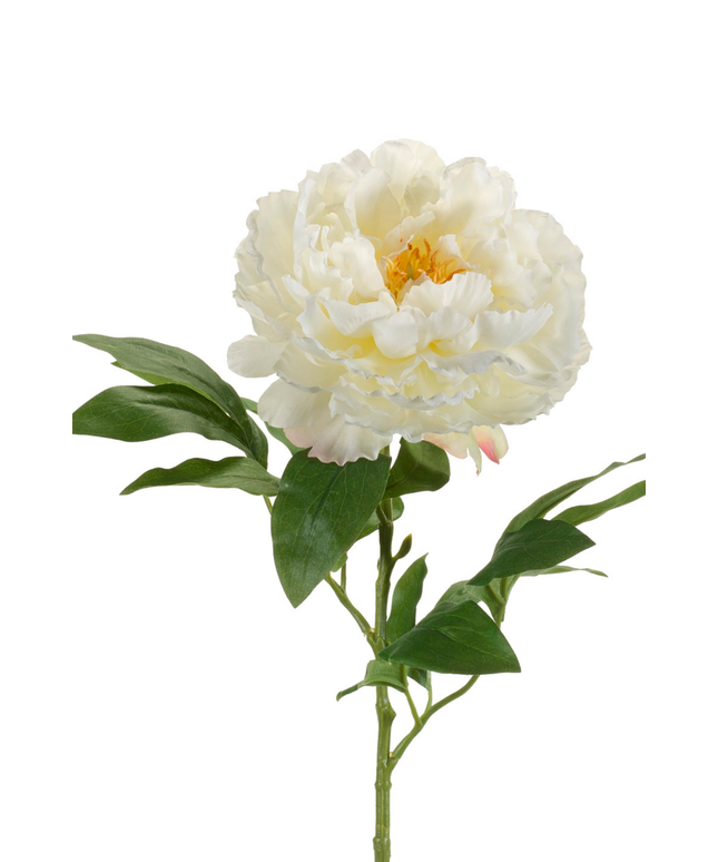 Zijden bloem "Peony" Spray Cream | 65cm