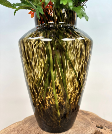 Zijden boeket "Flowery Beauty" inclusief cheetah vaas  | 75cm