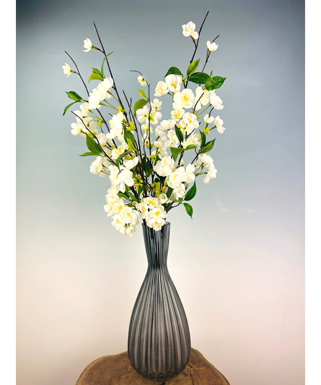 Zijden boeket "Perzik bloessem" - inclusief stijlvolle vaas | 80cm